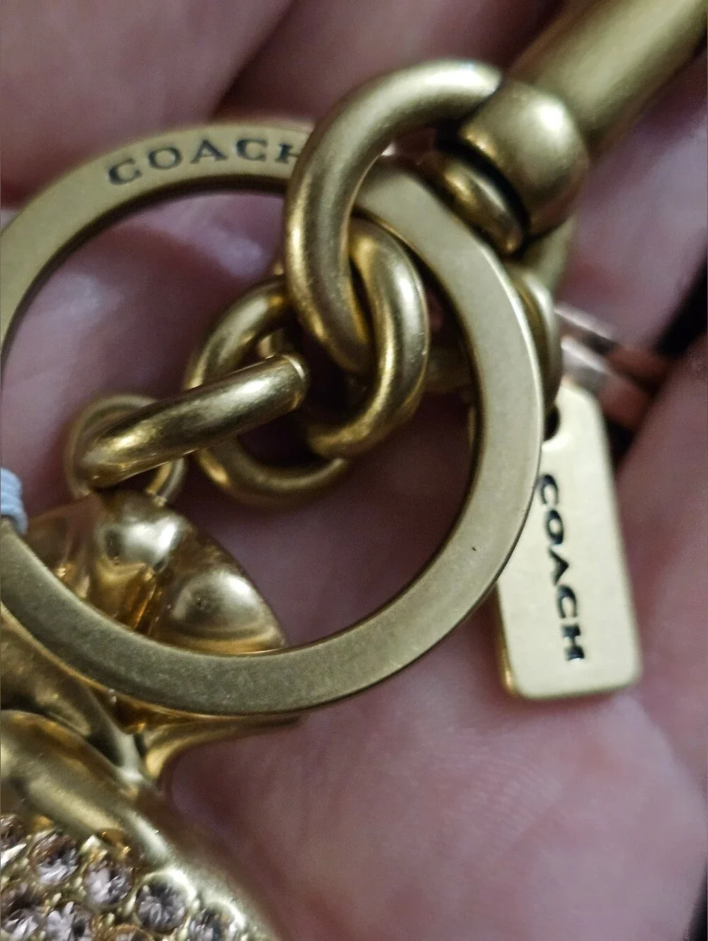 NWT Coach Candy Bag Charm Rainbow Crystal Keychain CDD09